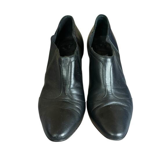 Manolo Blahnik Black Banded Leather Ankle Booties EU 36.5 Chic Band Detail - Picture 4 of 11